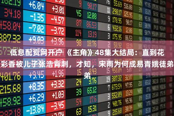 低息配资网开户 《主角》48集大结局：直到花彩香被儿子张浩背刺，才知，宋雨为何成易青娥徒弟